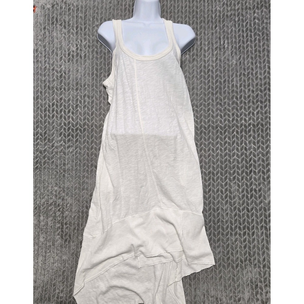 WILT Womens Cotton Trapeze Asymmetrical White Tank Dress Size Small Pockets
